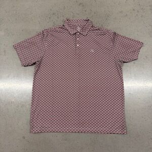 Rhoback Dark Red American Patriot Patterned Golf Polo Shirt
